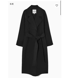 COS BELTED DOUBLE FACE WOOL COAT SIZE SMALL IN BLACK. SOLD OUT!!